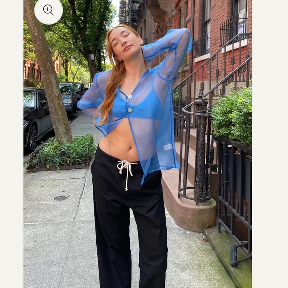 DONNI. Organza Split Shirt - Picture 3 of 5